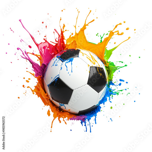 Aerial shot of a soccer field with players in motion on transparent png background. Ai generated