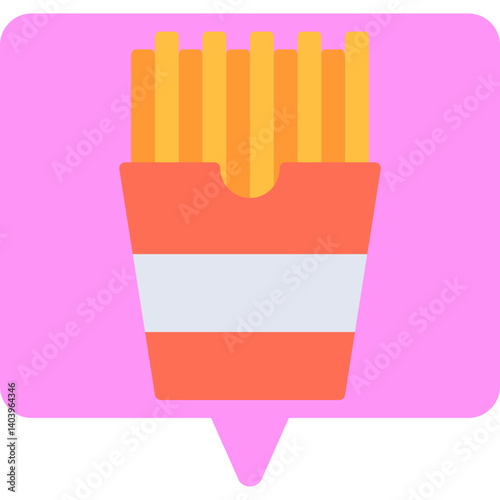 French Fries icon single vector illustration