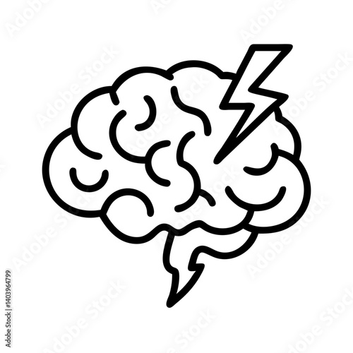 Brainstorming creative ideas concept with lightning bolt symbol for mental health and innovation