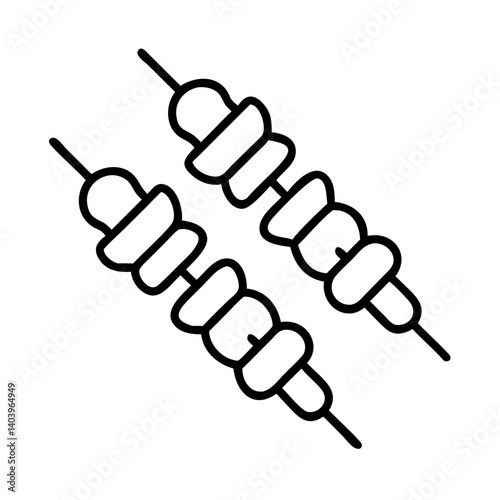 Find delicious grilled shish kebab skewers vector illustration barbecue food drawing design isolated art