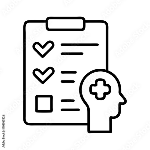 Mental health assessment checklist and psychological evaluation form concept diagram design vector