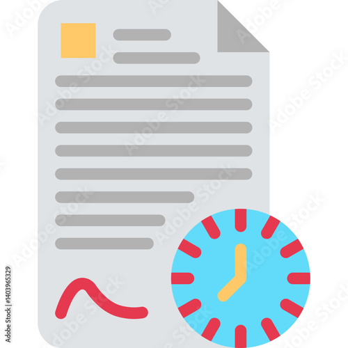 Longterm Contract icon single vector illustration
