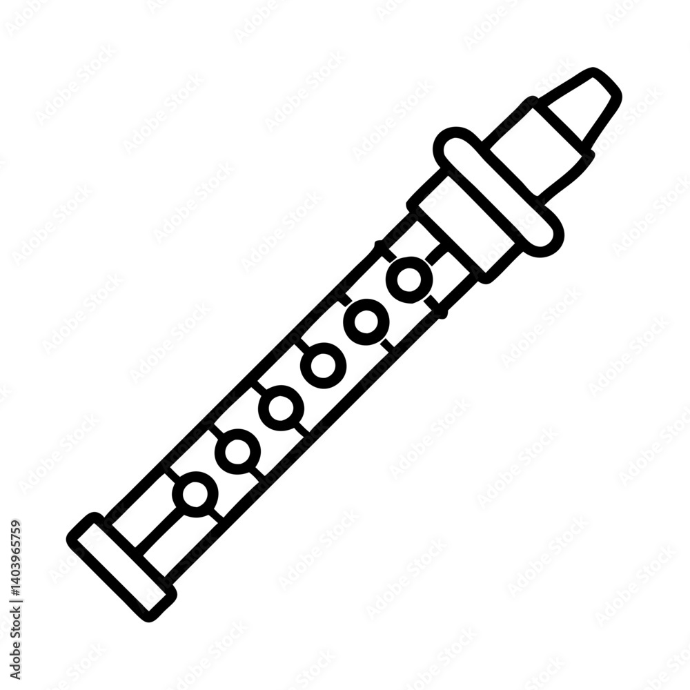 Explore the world of music with a simple recorder illustration perfect for music education use Explore the world of music with a simple recorder illustration perfect for music education use