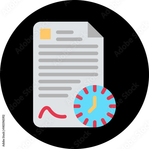 Longterm Contract icon single vector illustration