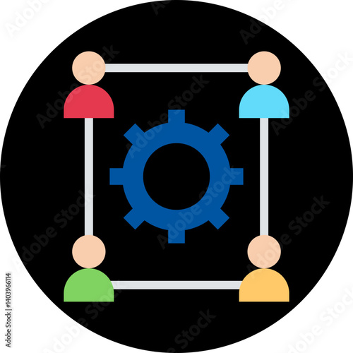 Team Support icon single vector illustration