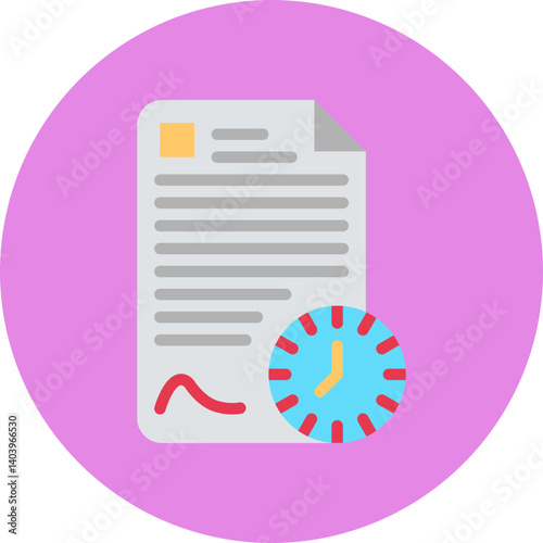 Longterm Contract icon single vector illustration