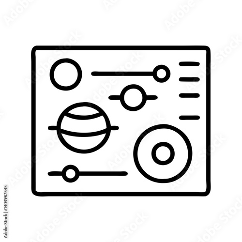 Illustration of a synthesizer music production tool for sound design and audio engineering
