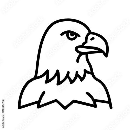 Eagle head outline drawing vector illustration predatory bird of prey bald eagle icon image