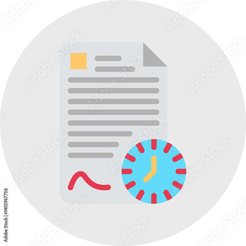 Longterm Contract icon single vector illustration