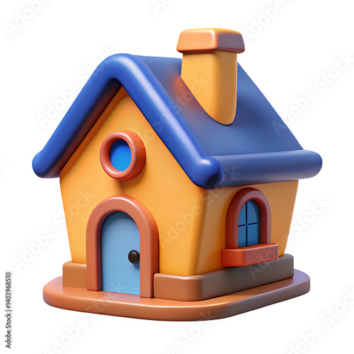 Cartoon house illustration cute home design residential property architecture