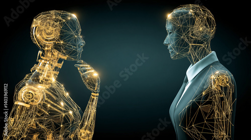 A 3D illustration of the human  anatomy highlighting Technology AI Robot