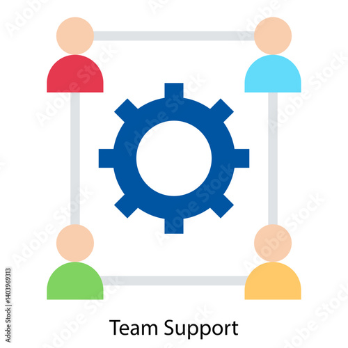 Team Support icon single vector illustration