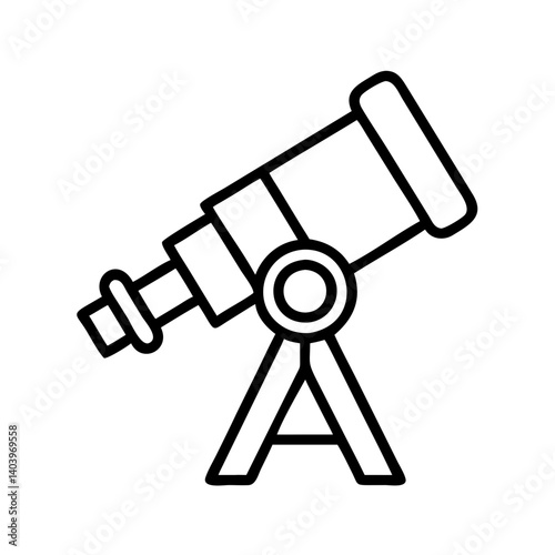 Telescope vector illustration for astronomy science and space exploration stargazing tool icon design