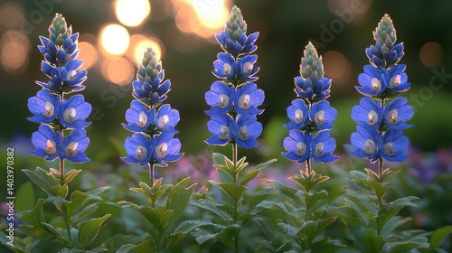 Majestic Blue Flowers at Golden Hour