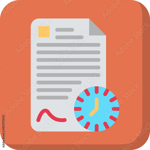 Longterm Contract icon single vector illustration