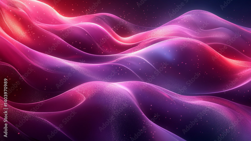 Obraz premium Abstract flowing purple and pink design with stars and smooth texture