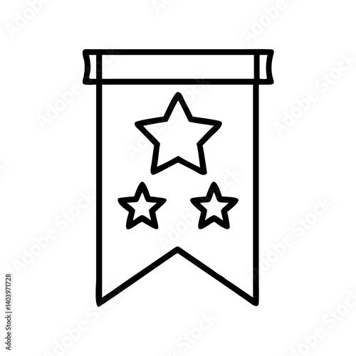 Vector graphic of a celebration banner with stars for party decoration and festive design needs