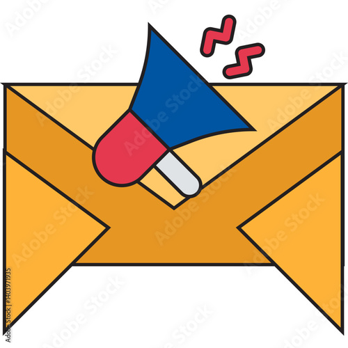 Email Marketing icon single vector illustration