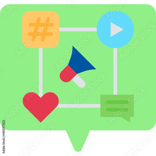 Social Media Campaign icon single vector illustration