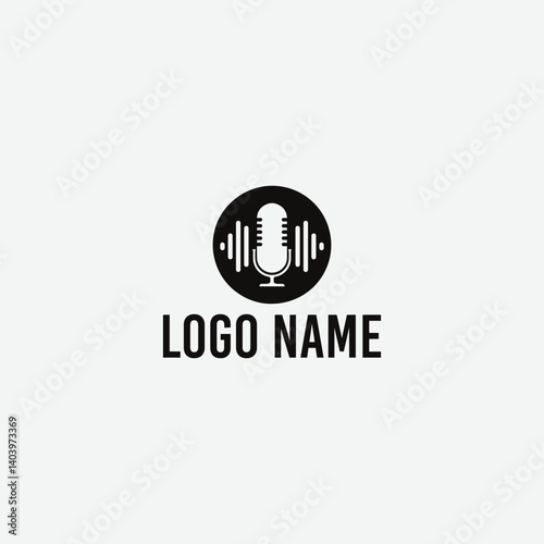 Vector modern Music Podcast logo abstract design
