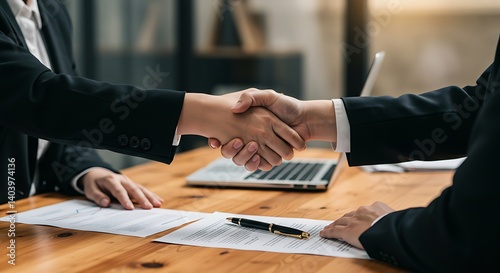 Successful Business Partnership Handshake Agreement
