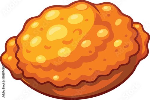 Delicious food chicken nugget vector illustration
