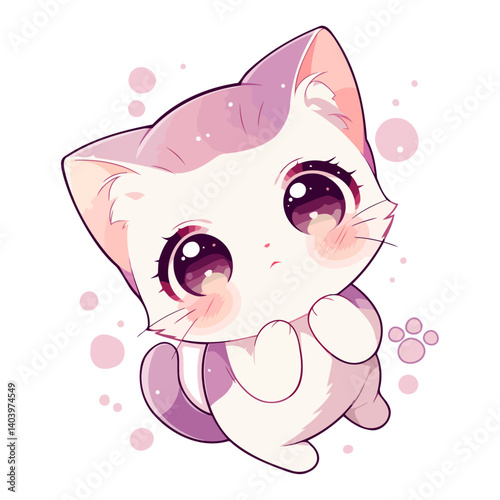 Lovely Pink Kitten With Shiny Eyes