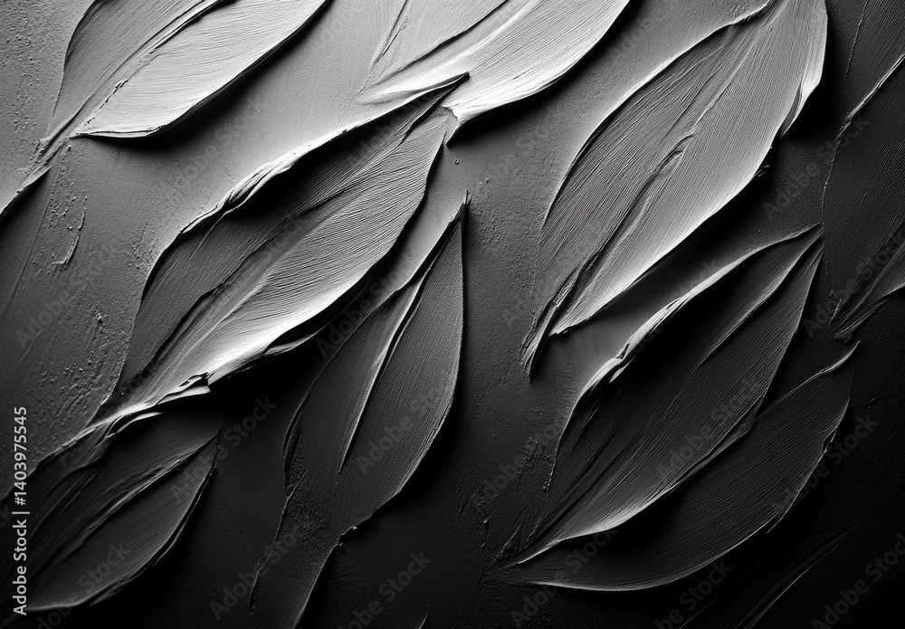 Obraz premium Textured Paint Swirls in Black and White Creating Abstract Design