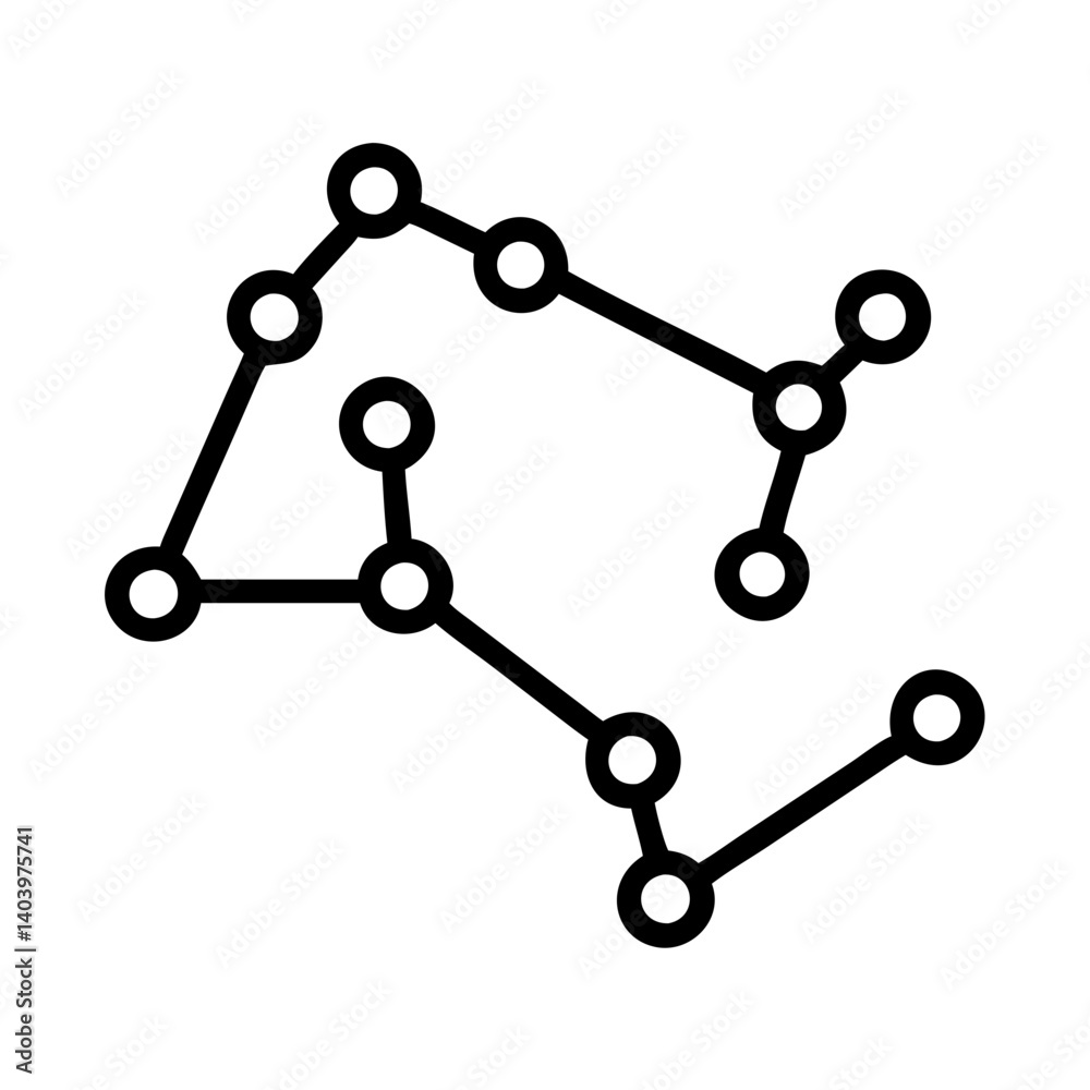 Vector graphic of connected dots network diagram structure connection points data analysis system Vector graphic of connected dots network diagram structure connection points data analysis system