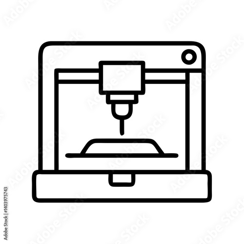 Explore innovative manufacturing with this 3d printer icon design for rapid prototyping needs today