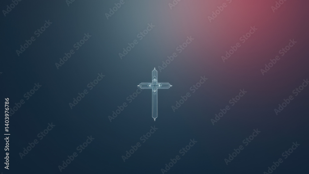 Naklejka premium Christian cross with a blurred background.