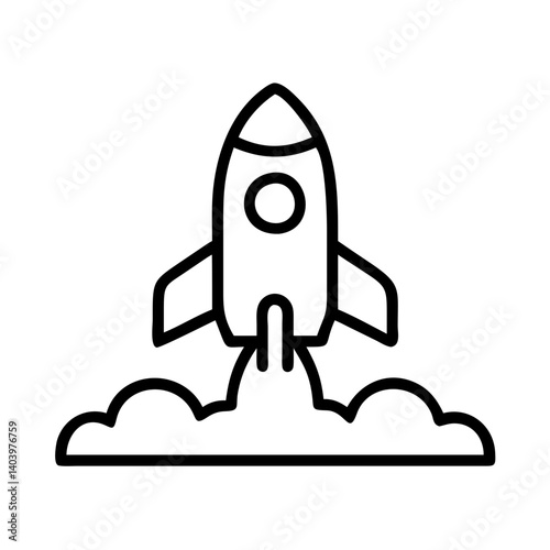 Rocket launch icon vector illustration concept for startup business and technology project
