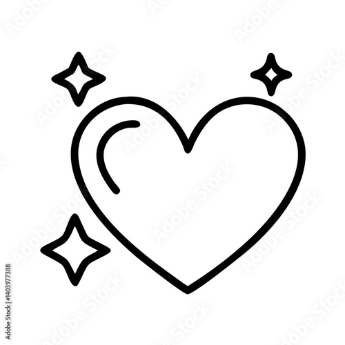 Heart love icon with stars vector illustration for valentine's day and romance concept art