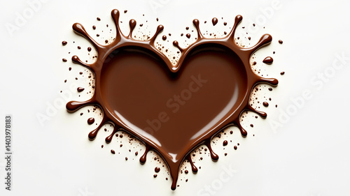 Heart shape made of Coffee splashes symbolic or Creative for celebration concept, with Clipping path 3d illustration.