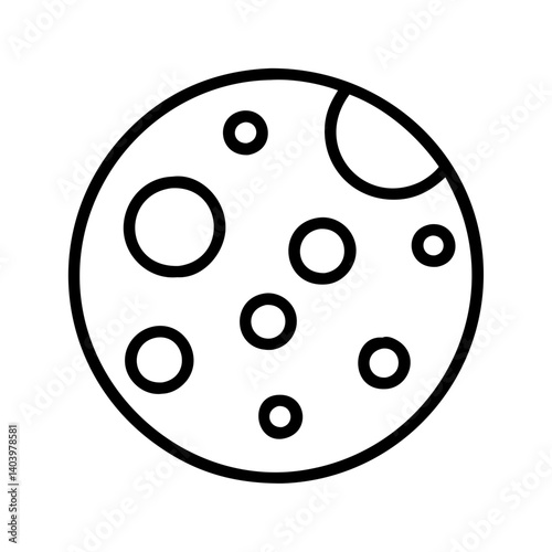 Moon phases lunar surface craters astronomy celestial body space exploration outline icon vector