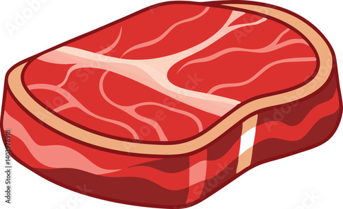 Vector illustration delicious raw steak meat design