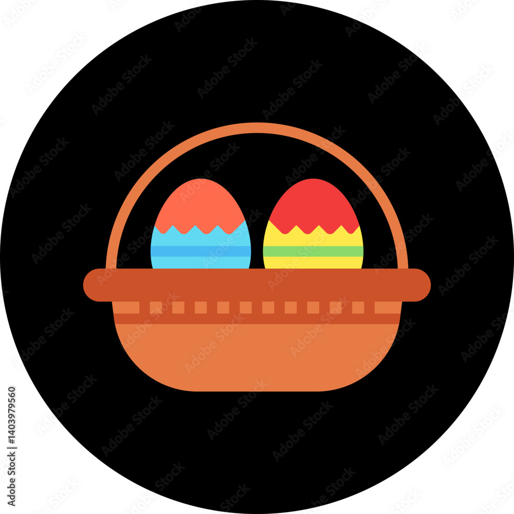 Obraz premium Eggs Basket icon single vector illustration