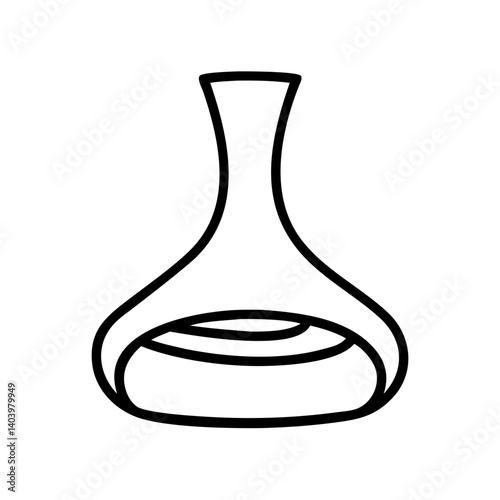 Outline wine decanter illustration for barware and wine accessories enthusiasts and collectors