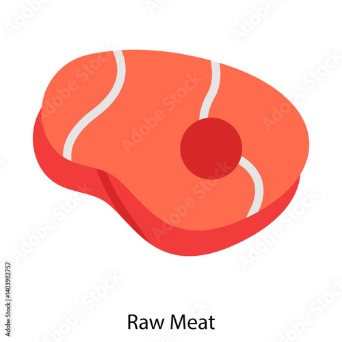 Raw Meat icon single vector illustration