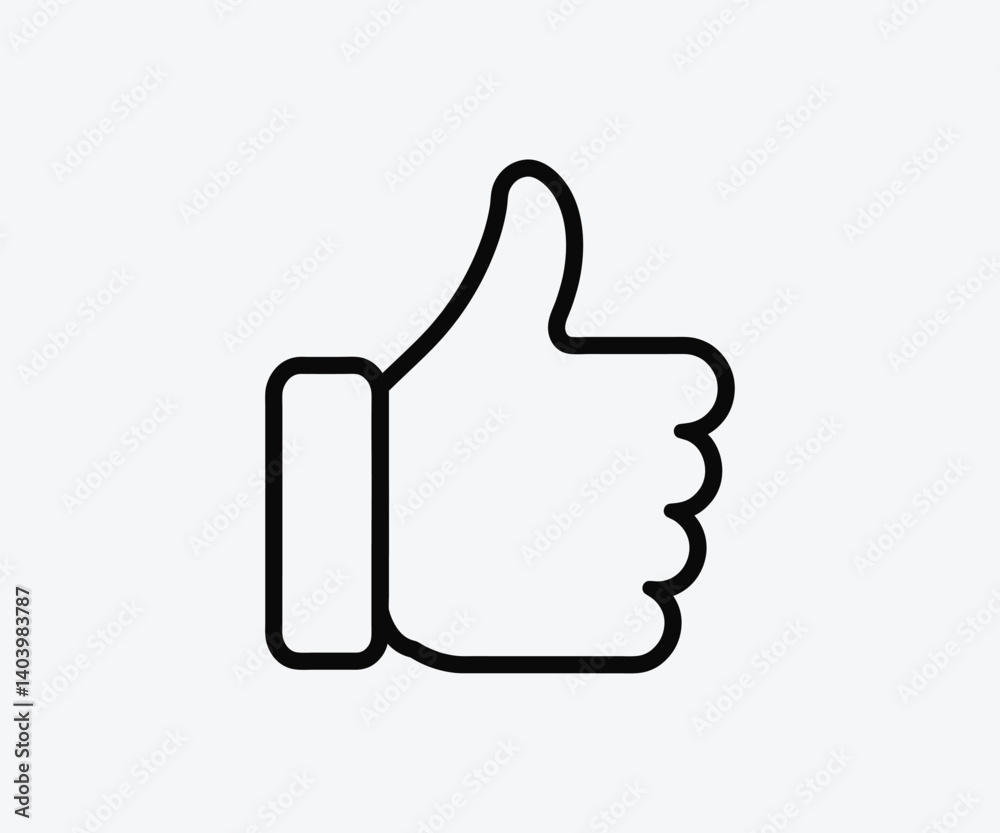 Modern like icon vector, confirm and thumb up outline icon isolated Modern like icon vector, confirm and thumb up outline icon isolated