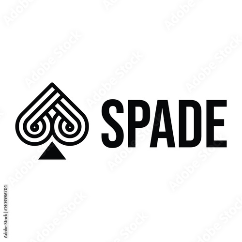 abstract spade flat minimalist logo design