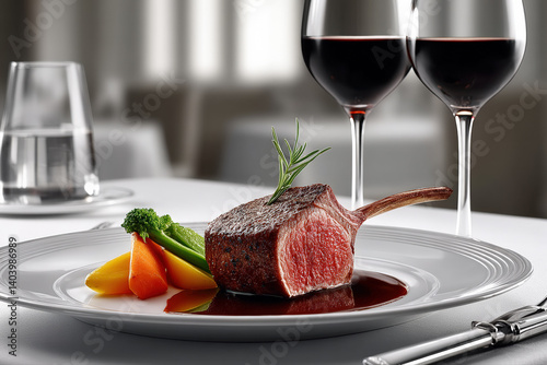 Delicious Gourmet Dinner with Wine
