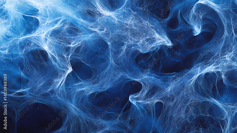 Obraz premium Enchanting blue spiderweb with subtle motion for nature and mystical design. Mystic Mesh. Illustration