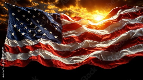 American Flag at Sunset: A Symbol of Freedom and Patriotism