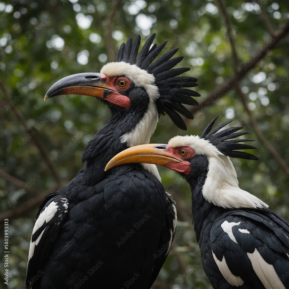 Obraz premium A kingdom where hornbills are royal messengers.