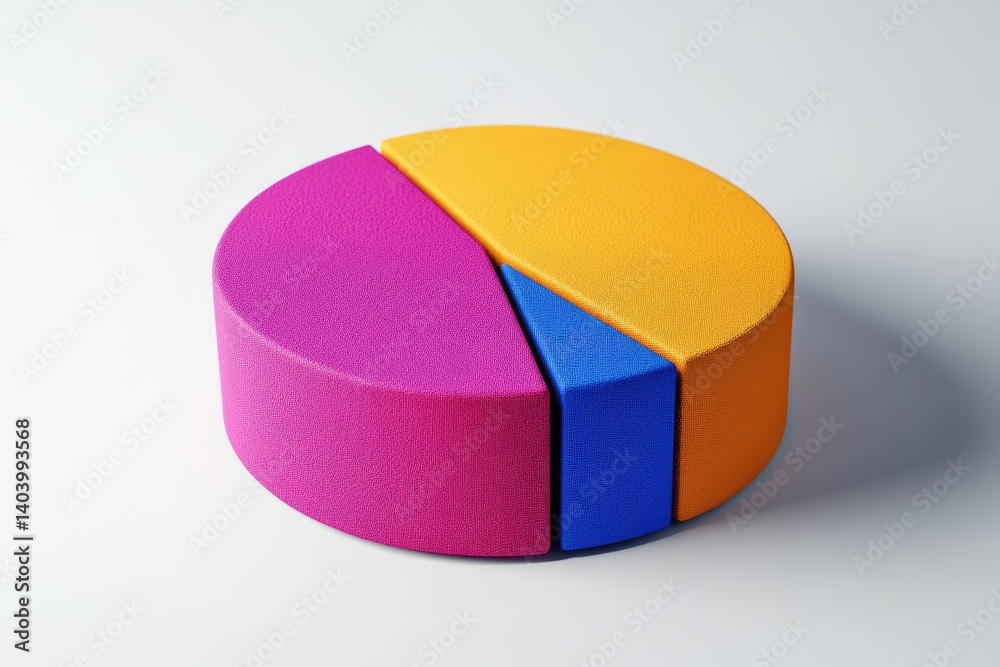 Analyzing Colorful Pie Chart Shows Data Visualization on White Background Analyzing Colorful Pie Chart Shows Data Visualization on White Background
