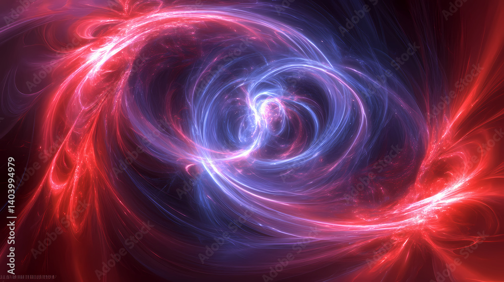 Futuristic cosmic nebula with swirling gaseous clouds and glowing filaments, creating a mesmerizing deep-space environment in vibrant red and indigo tones. Cosmic Filament. Illustration Futuristic cosmic nebula with swirling gaseous clouds and glowing filaments, creating a mesmerizing deep-space environment in vibrant red and indigo tones. Cosmic Filament. Illustration