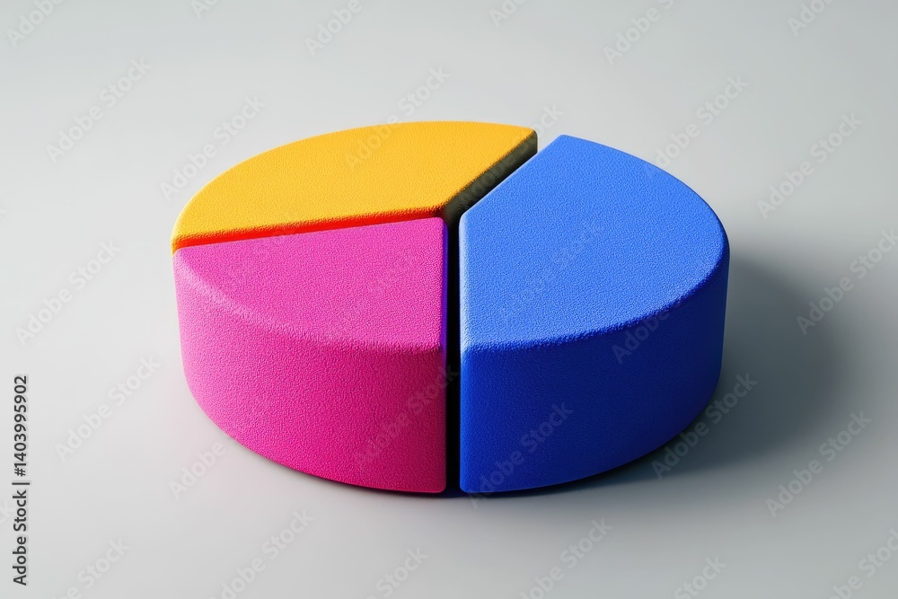 Obraz premium Analyzing Colorful Pie Chart Showing Data Sections and Business Statistics