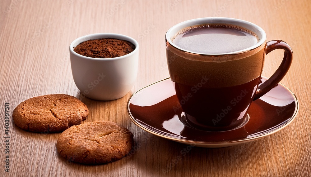 coffee and round cookie coffee and round cookie