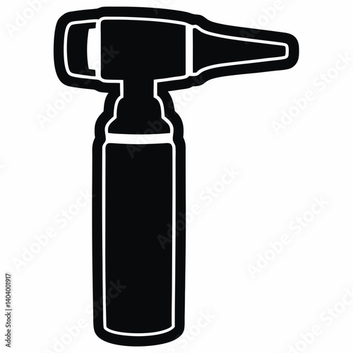 Otoscope medical instrument in black and white style